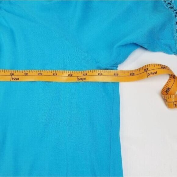 Ramy Brook Boho Beach Turquoise Blue Oversized Top Size Extra Small New - Picture 13 of 15
